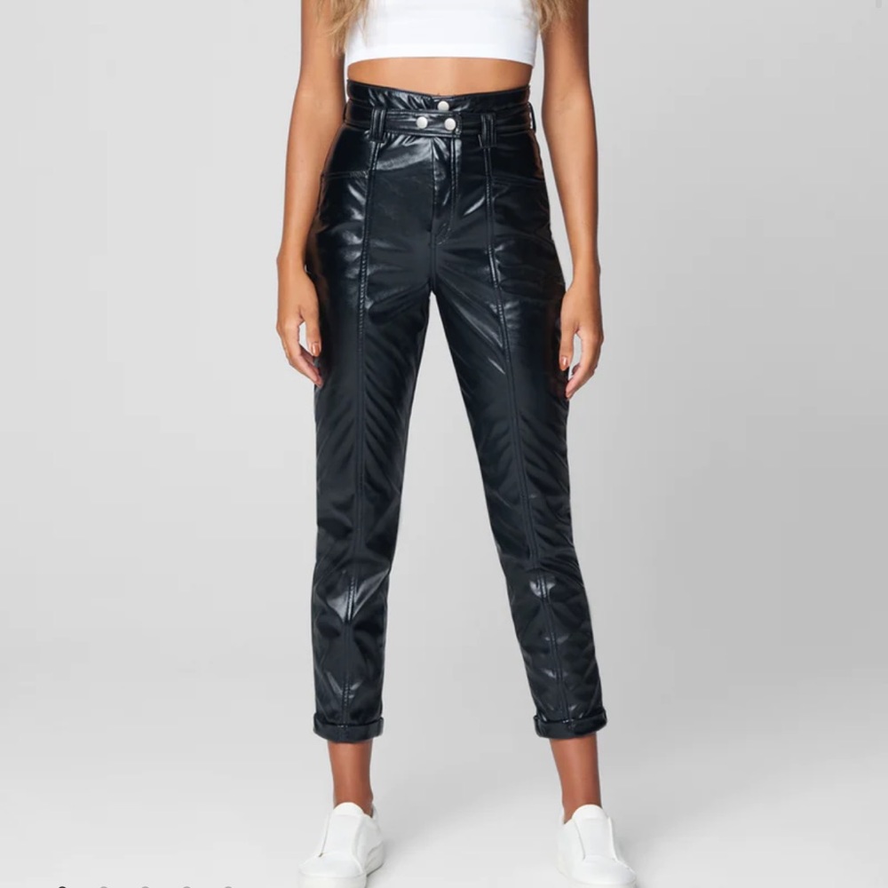 🧡 BlankNYC Other Worldly Overall Patent Faux Leather Pants with Suspenders